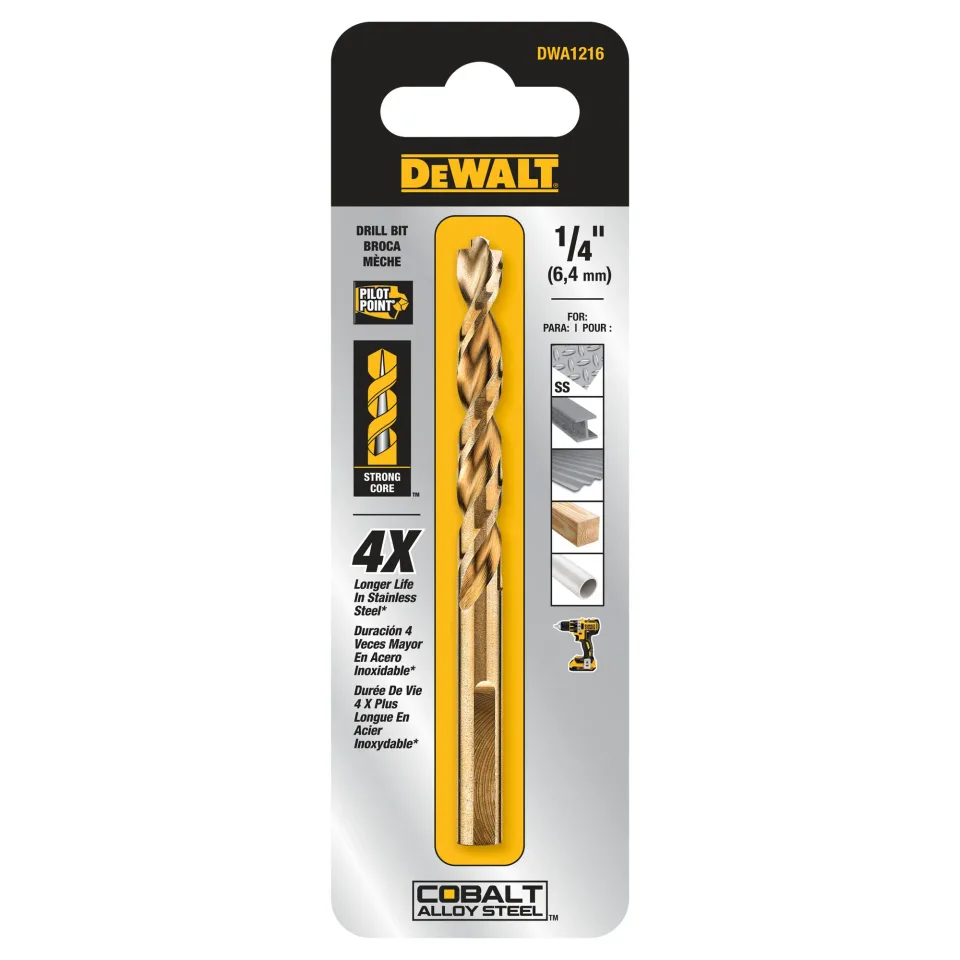 MECHA DEWALT DE COBALTO 1/4 DWA1216