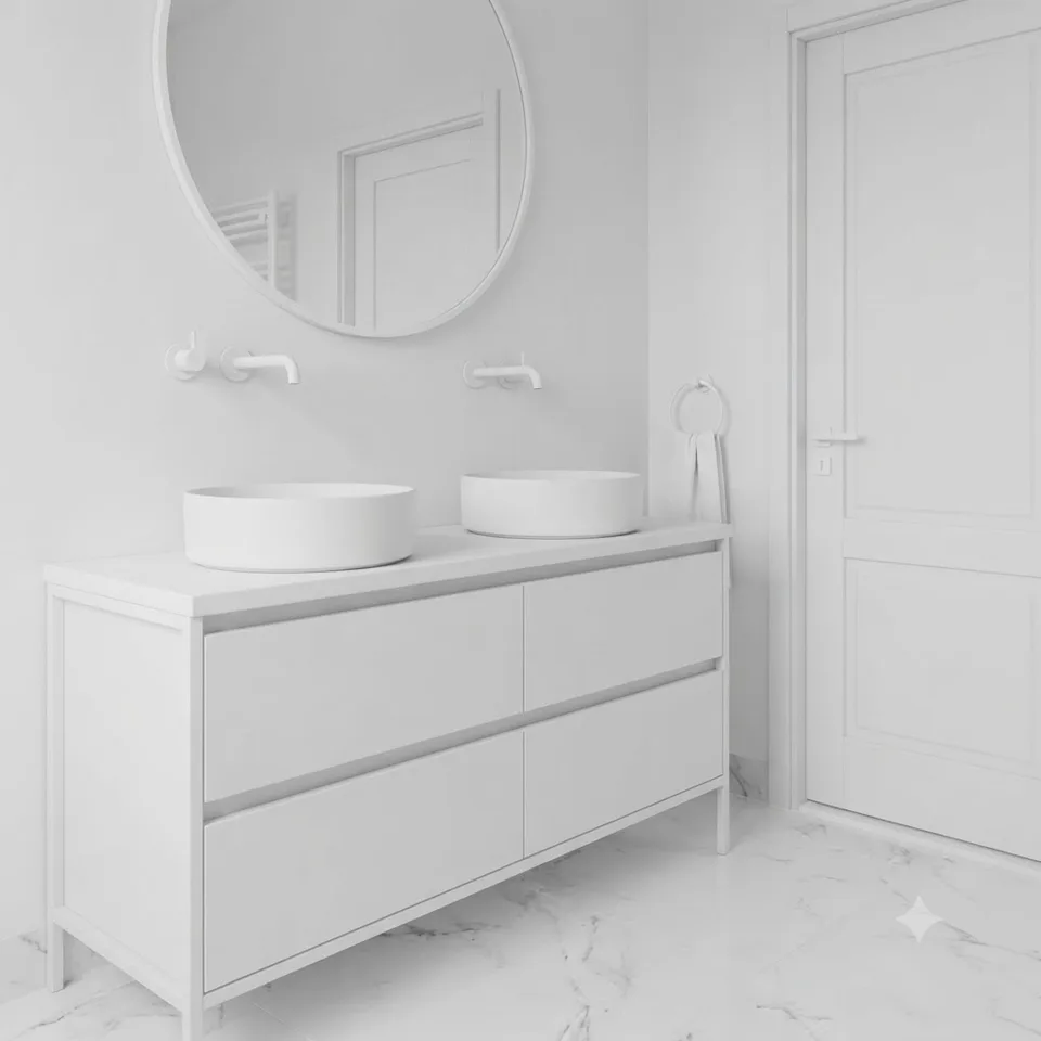 MUEBLE DE BAÑO CON LAVAMANO COZENZA BLANCO