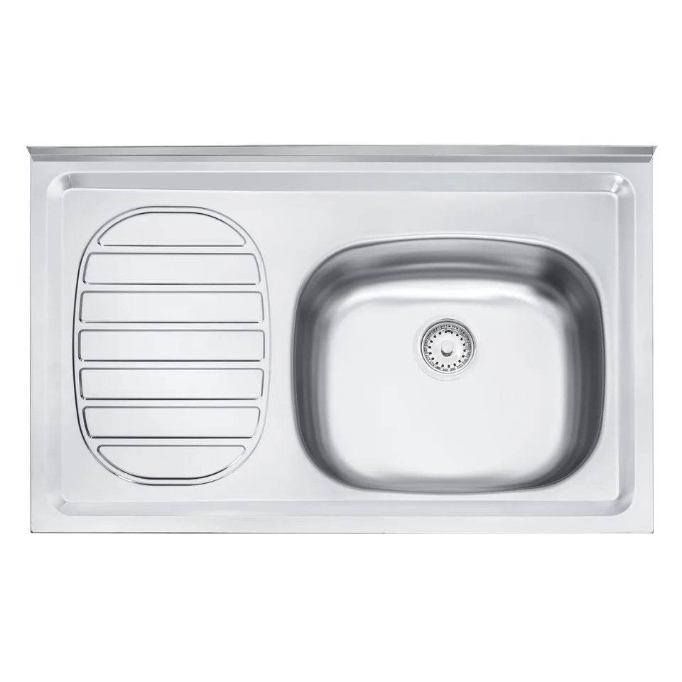 FREGADERO C/BAND IZQ TRAMONTINA SENC INOX.