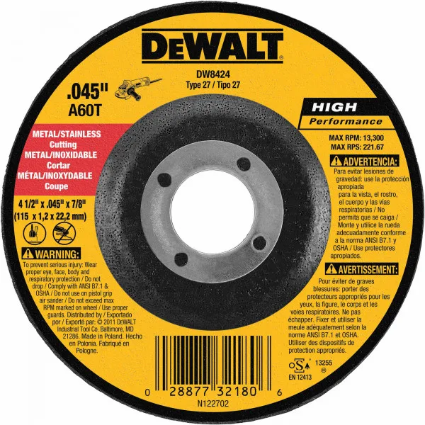 DISCO DEWALT ABRASIVO METAL 7X1/4 DW44850/44580