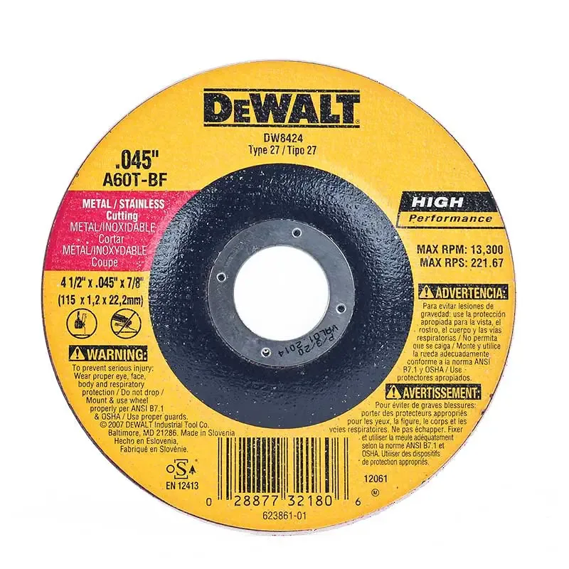 DISCO DEWALT D/CORTE 4 1/2X16 DW8424 623861-02