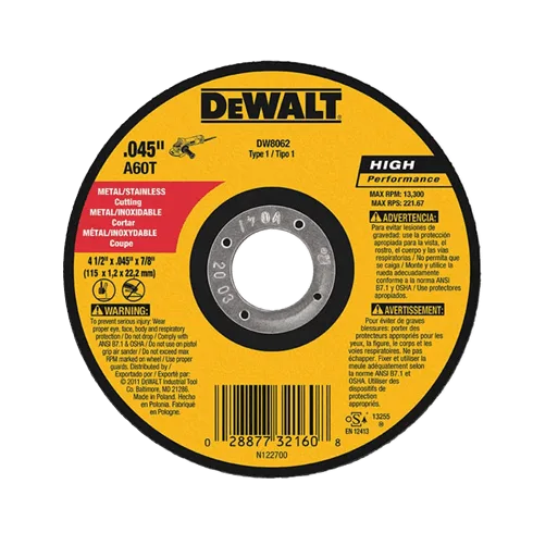 DISCO DEWALT C/METAL 4-1/2 X1/8 X7/8 DW 44604
