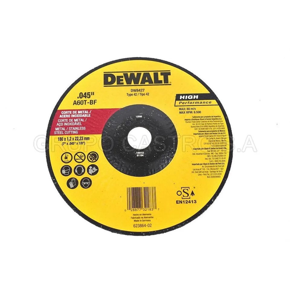 DISCO DEWALT D/CORTE 7X1/16X7/8 DW8427