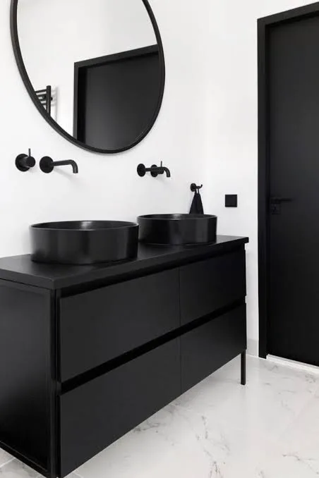MUEBLE DE BAÑO CON LAVAMO  COSENZA NEGRO