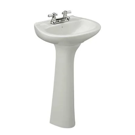 LAVAMANO ROMA FV 18" BLANCO CON PEDESTAL 1H E214/ E210- BL