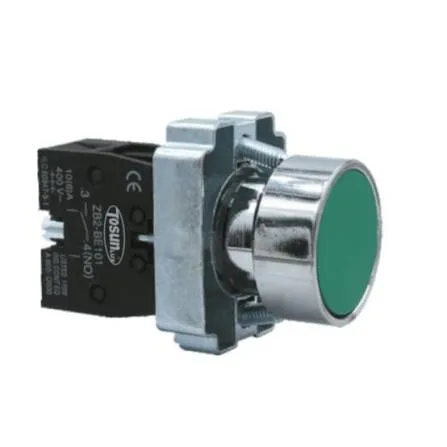 PULSADOR TOSUN METALICO VERDE PB2-BA31