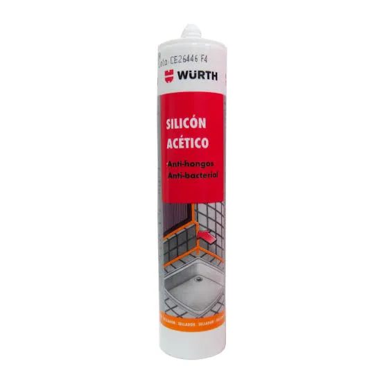 SILICON ACETICO NEGRO WURTH 280ML