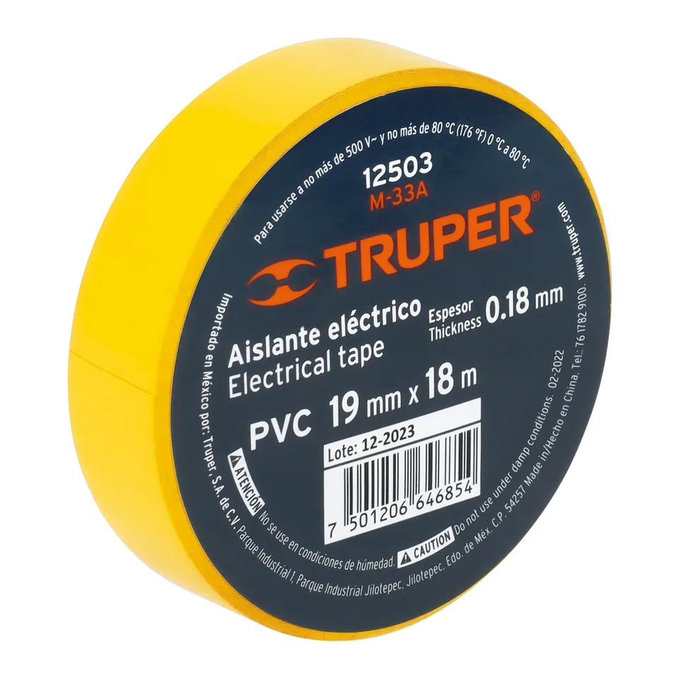 TAPE TRUPER AMARILLO M-33A 19MMX1/8M